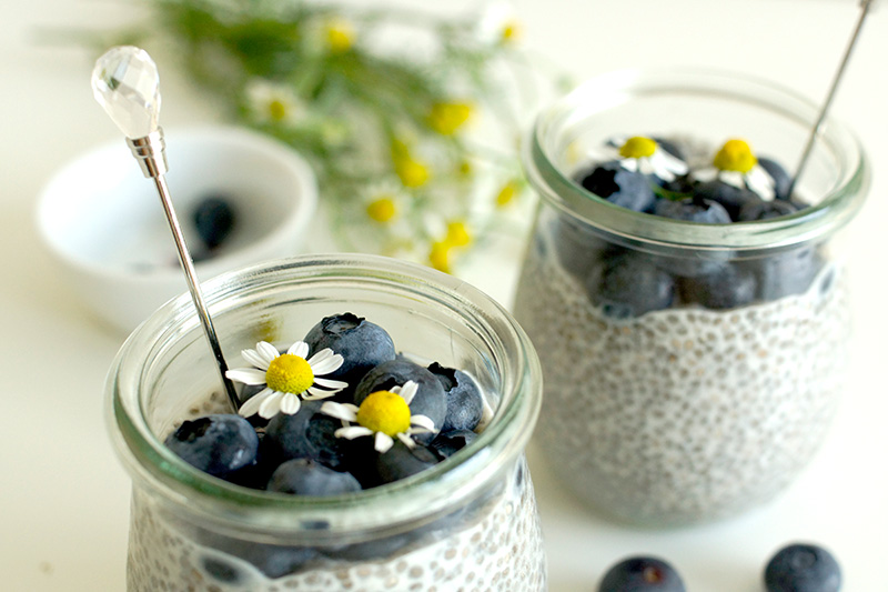 Chia Pudding mit Heidelbeeren