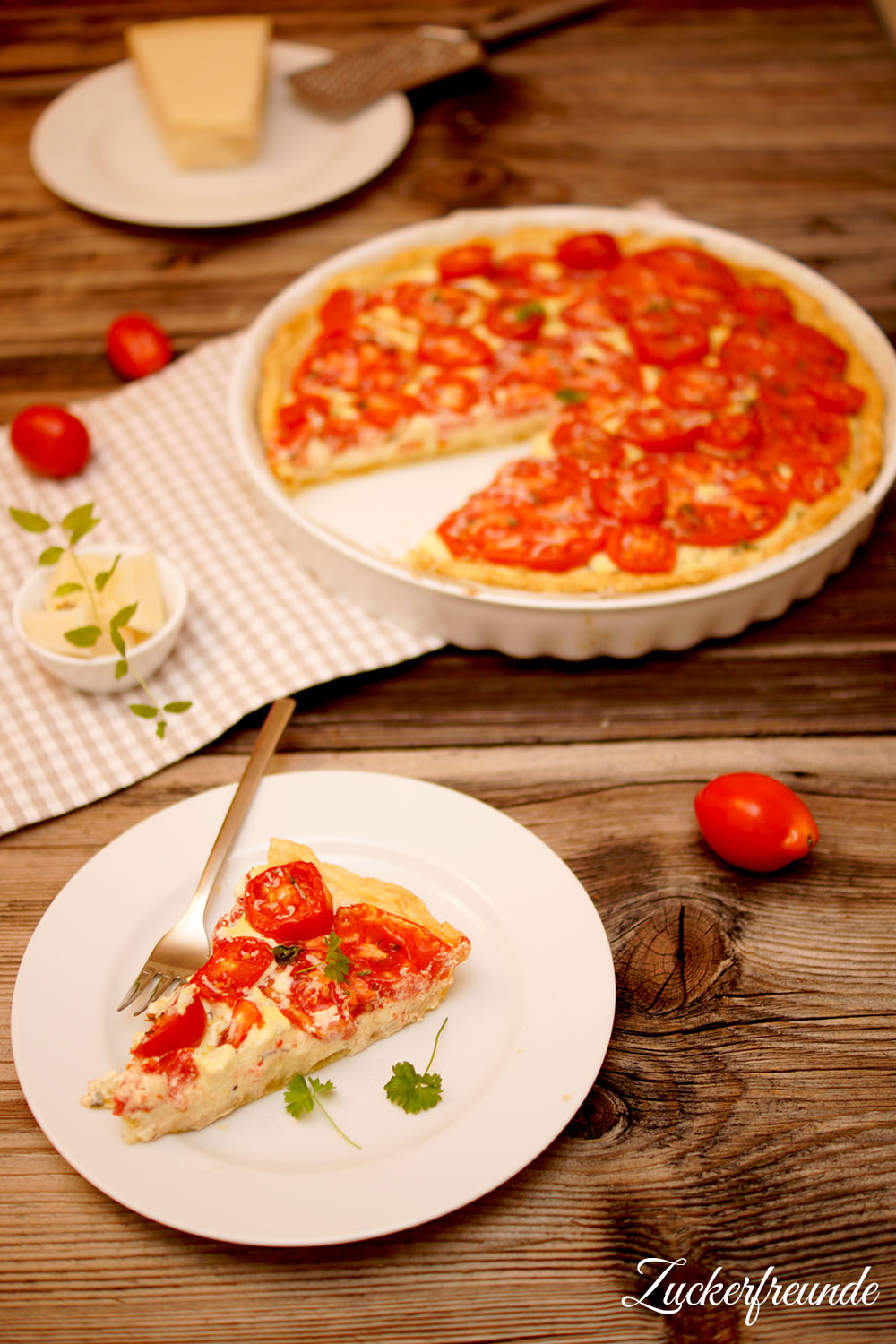 Tarte mit Tomaten und Käse