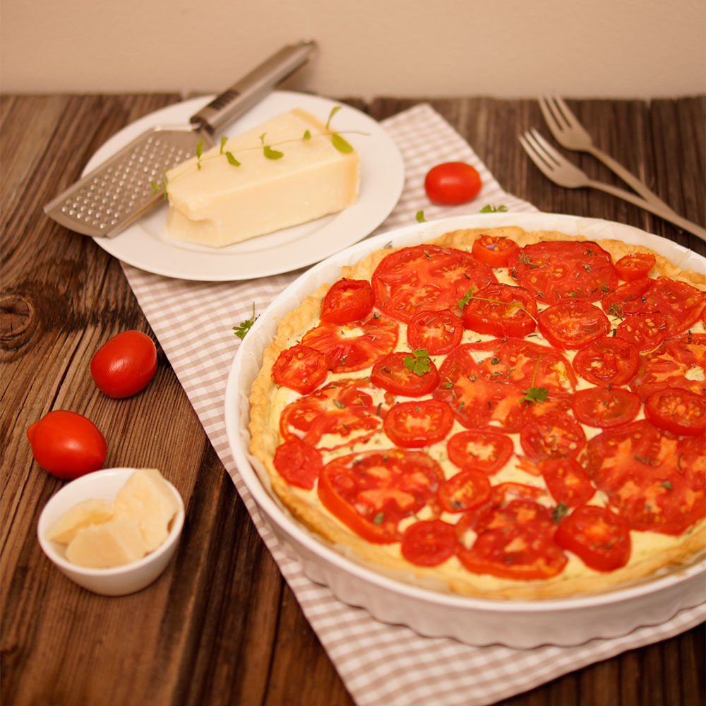 Tomaten Tarte mit Mübeteig