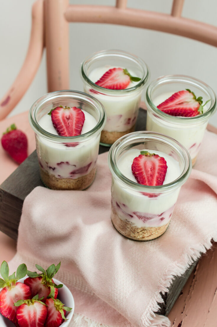 Erdbeer-Zitronen Cheesecake im Glas