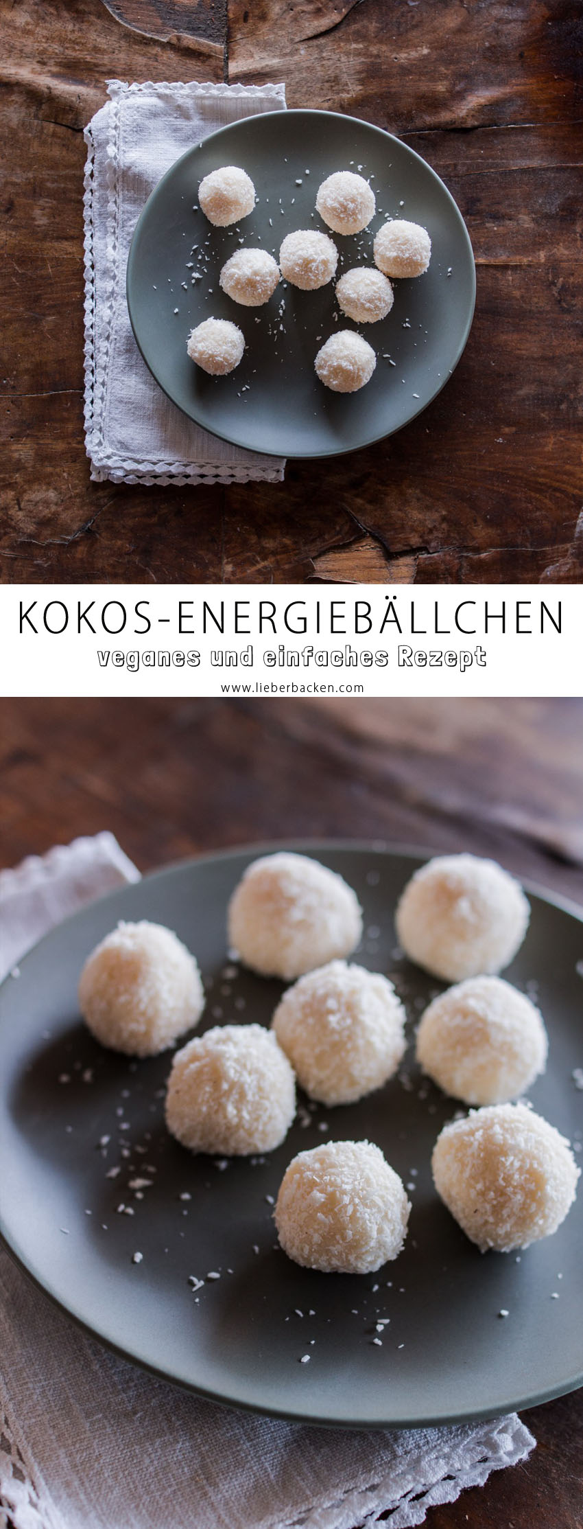 Vegane Kokos-Energiebällchen