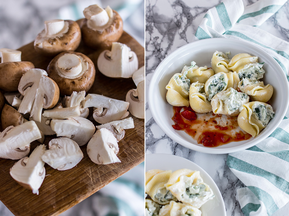 Mangold-Ricotta Nudeln mit Champignons