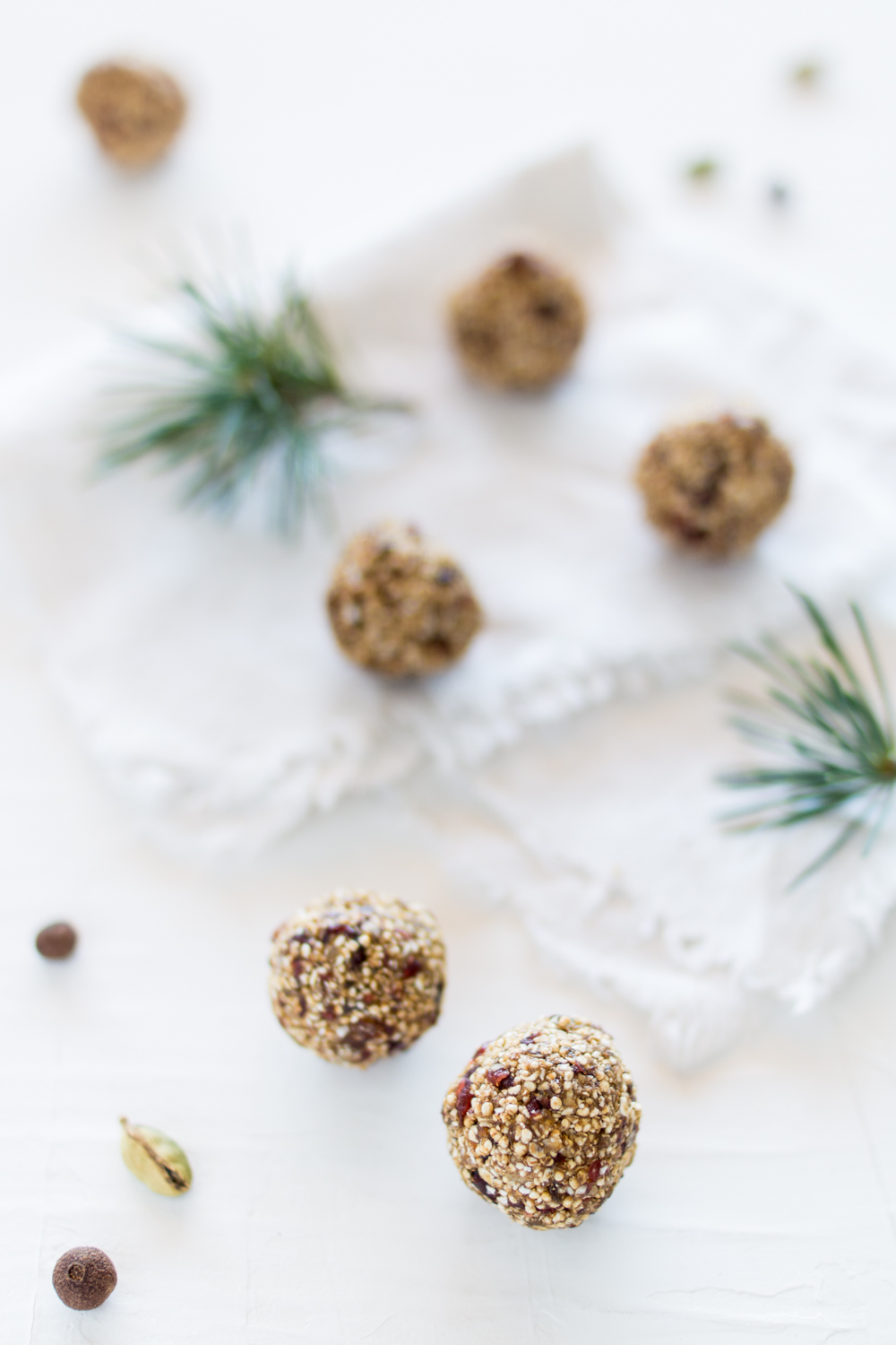 Weihnachtliche Gewürzkugeln mit Kardamom und Cranberries