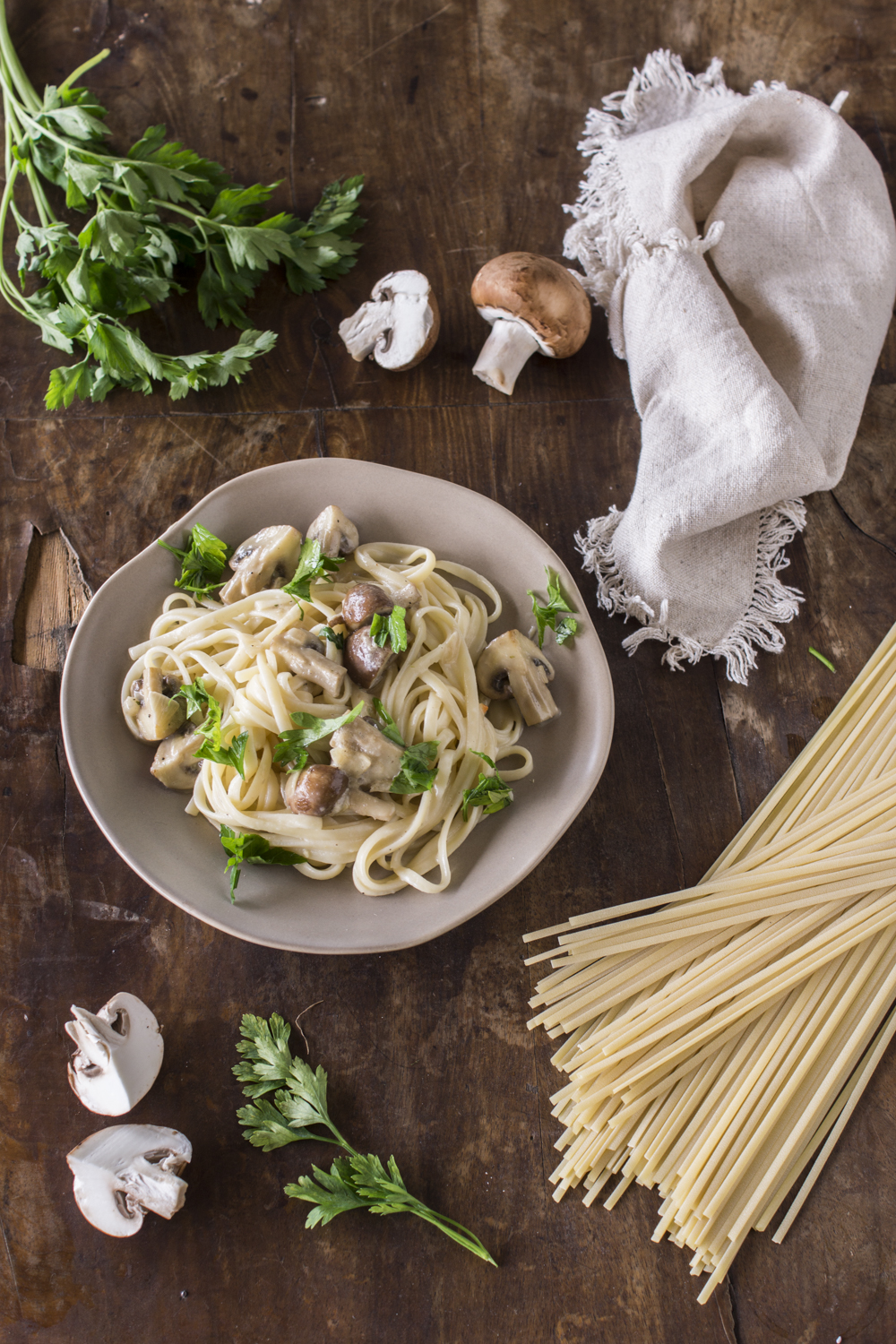 Nudeln mit Champignonrahmsauce - schnelles Rezept