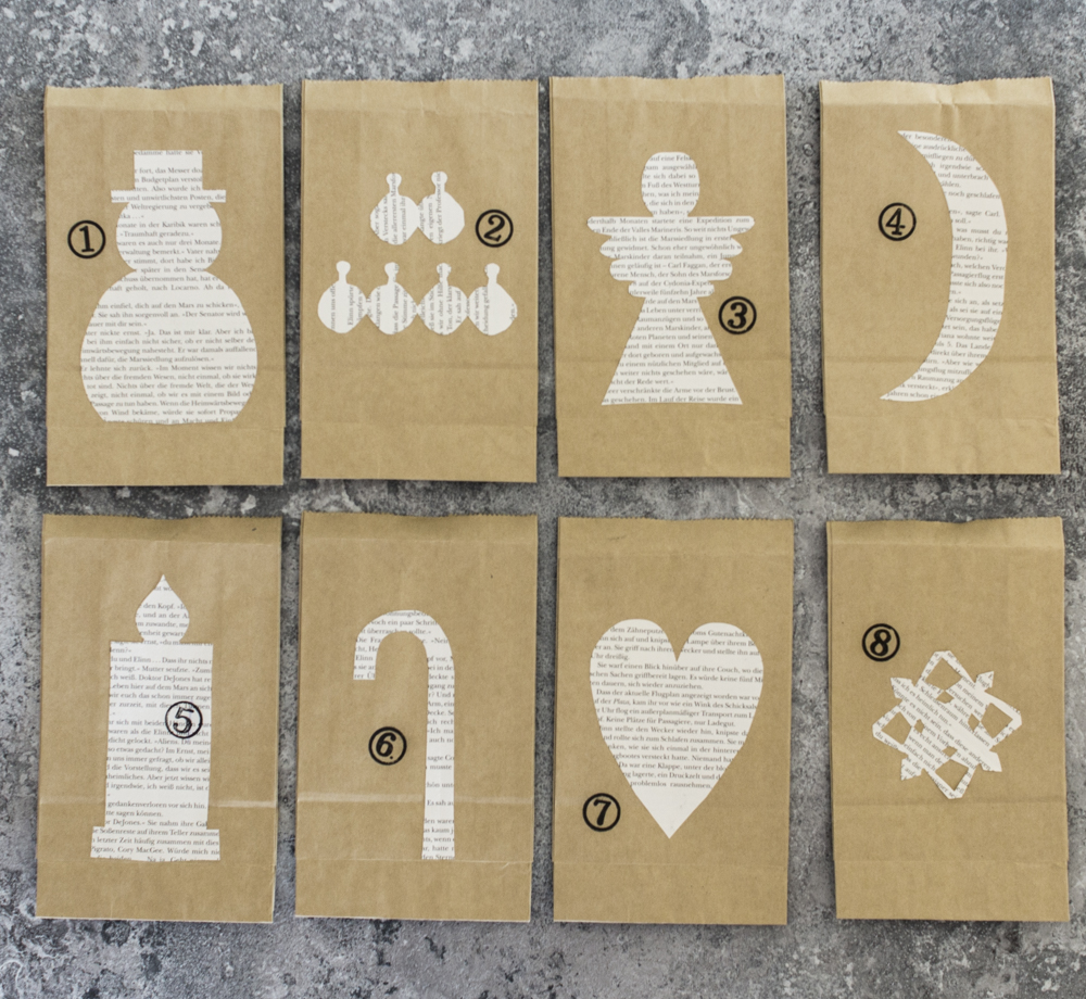 Adventskalender Motive 1-8 | einfaches DIY