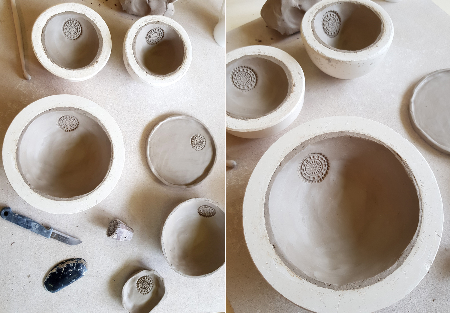 Schüsseln und Schalen töpfern ohne Töpferscheibe | Gipsschalen DIY