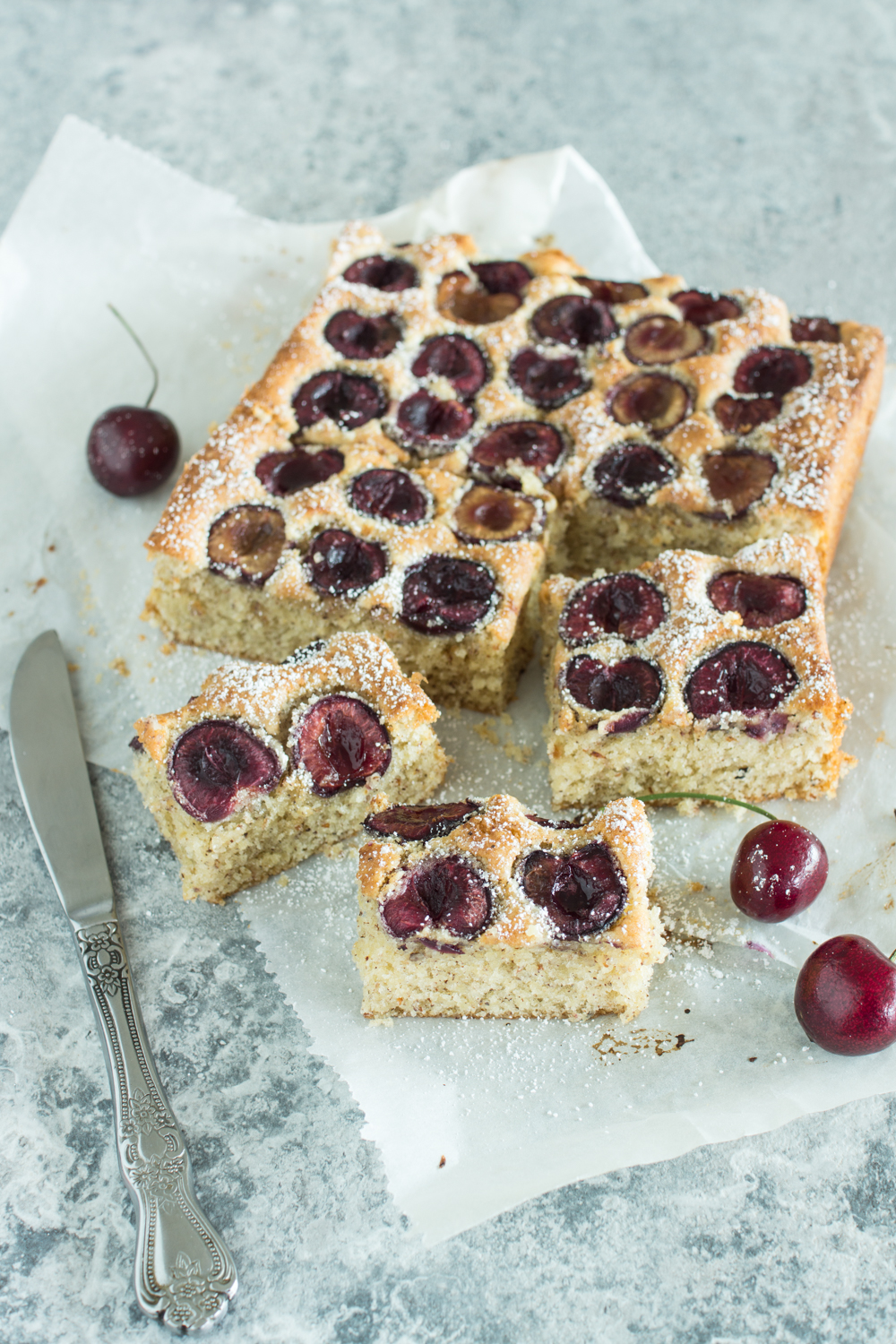 Saftig und lecker: Kirschkuchen | einfaches Rezept zum Ausdrucken