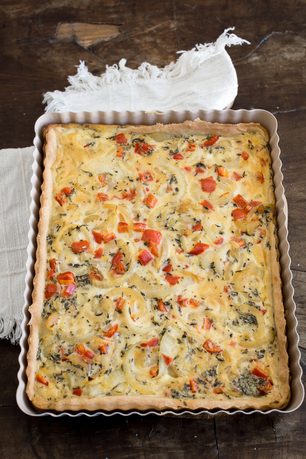 Herbstliche Zwiebeltarte mit Paprika