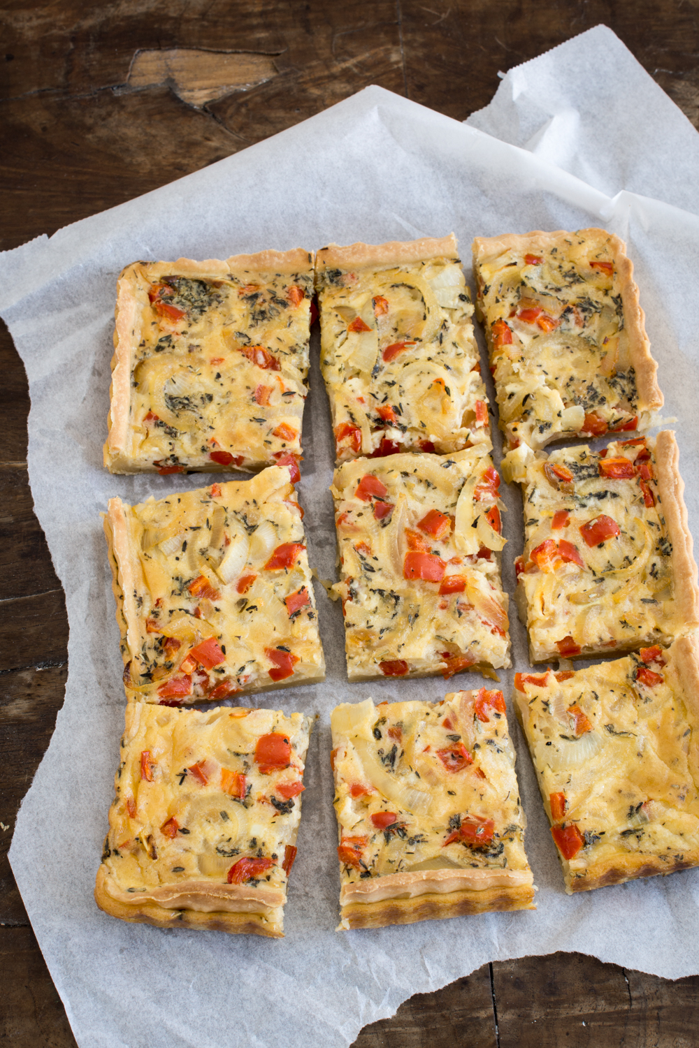 Zwiebeltarte mit Paprika - leckeres Rezept