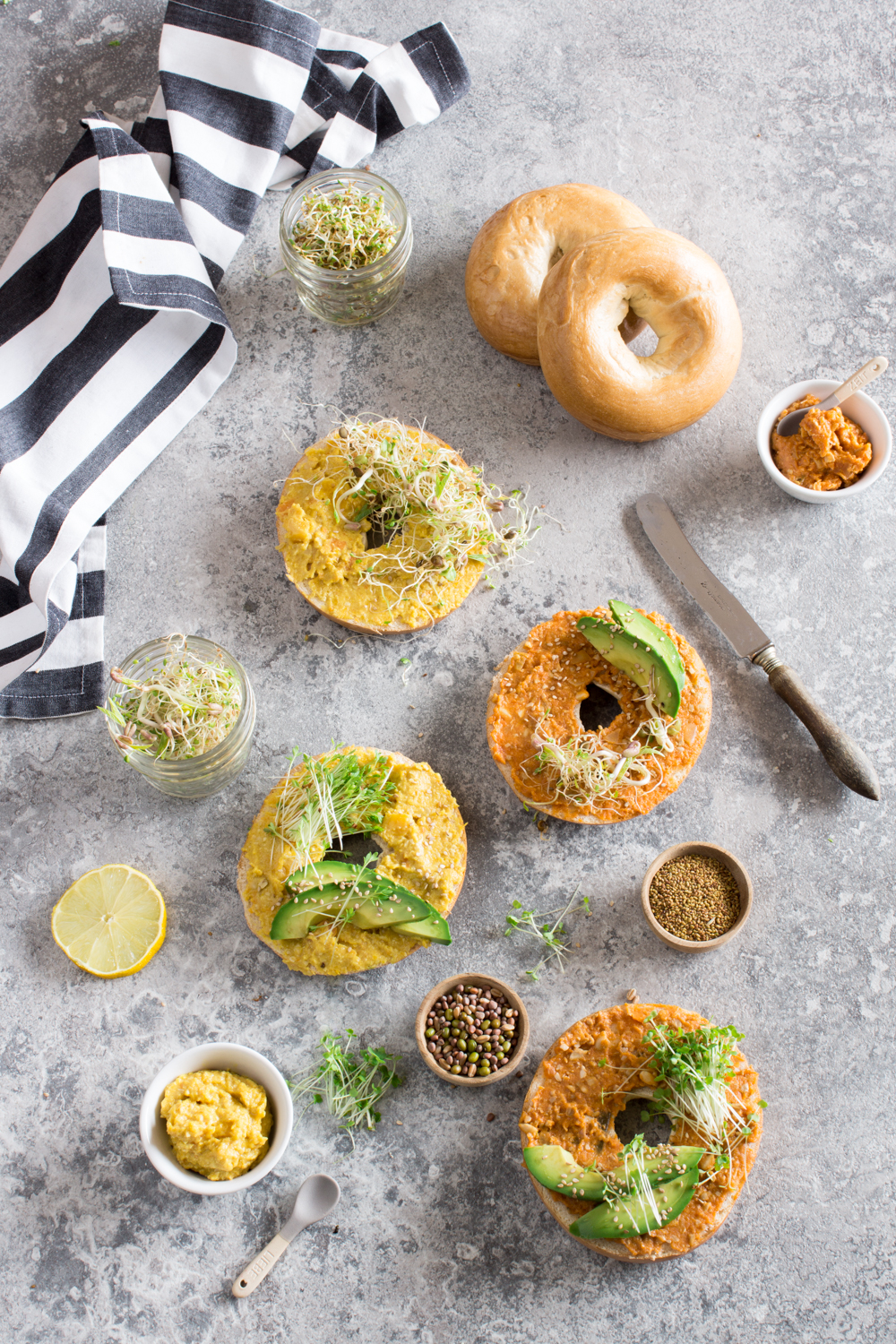 Bagels mit Mikrogrün | Sprossen und Keimlinge | #bagels #vegetarisch