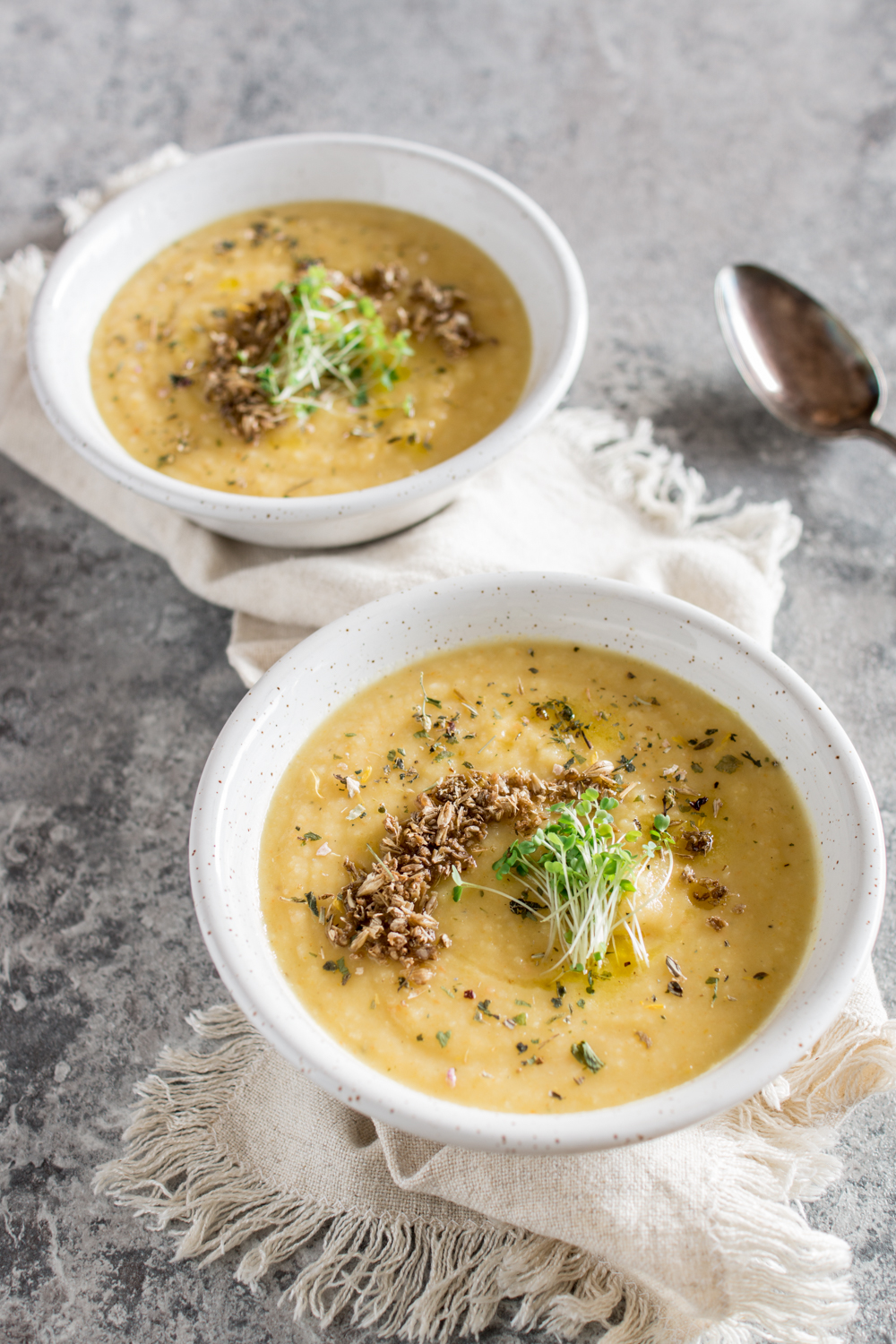 Selleriesuppe | schnelles Rezept | getoppt mit getrocknetem Treber