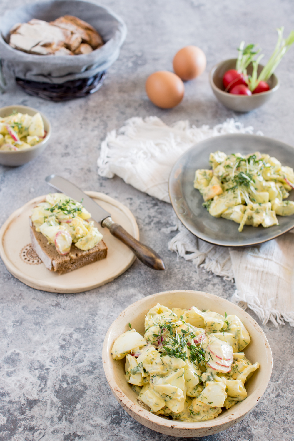 Schnelles Rezept für Eiersalat | Mit Radieschen und Stangensellerie