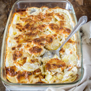 Kartoffelrezepte: Kartoffelgratin mit Käse (Pecorino) | Einfaches Rezept zum Ausdrucken
