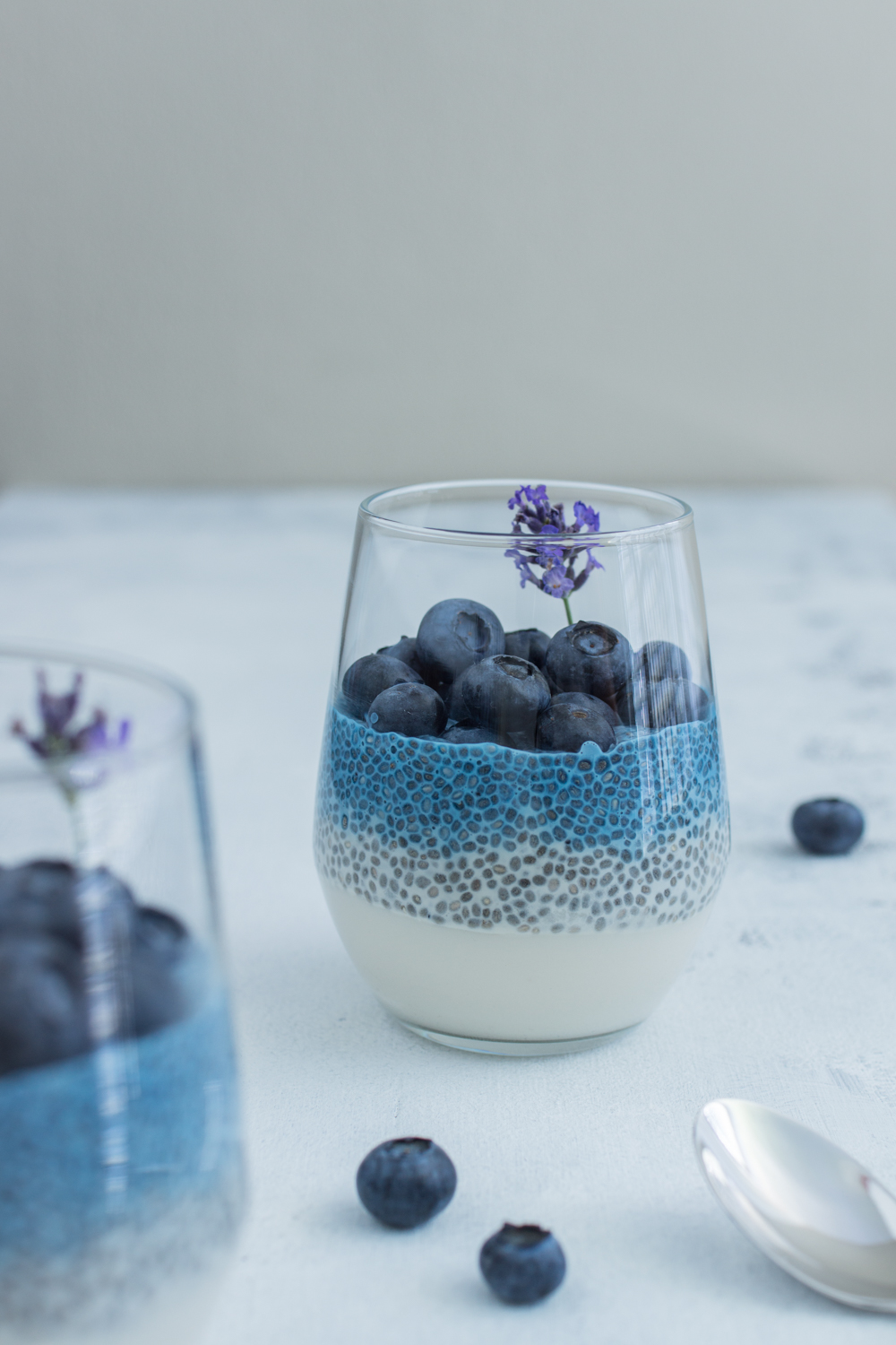 Natürlich färben: Chiapudding mit Heidelbeeren