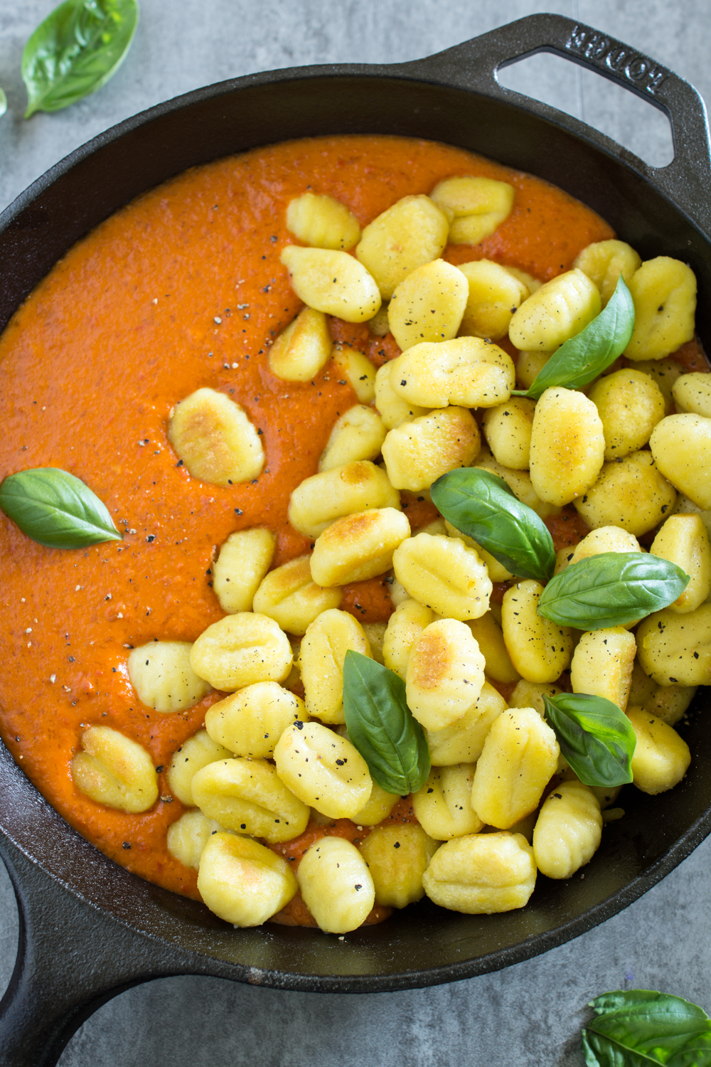 Herbstliche Gnocchi mit Paprikasauce | Einfaches Rezept zum Ausdrucken