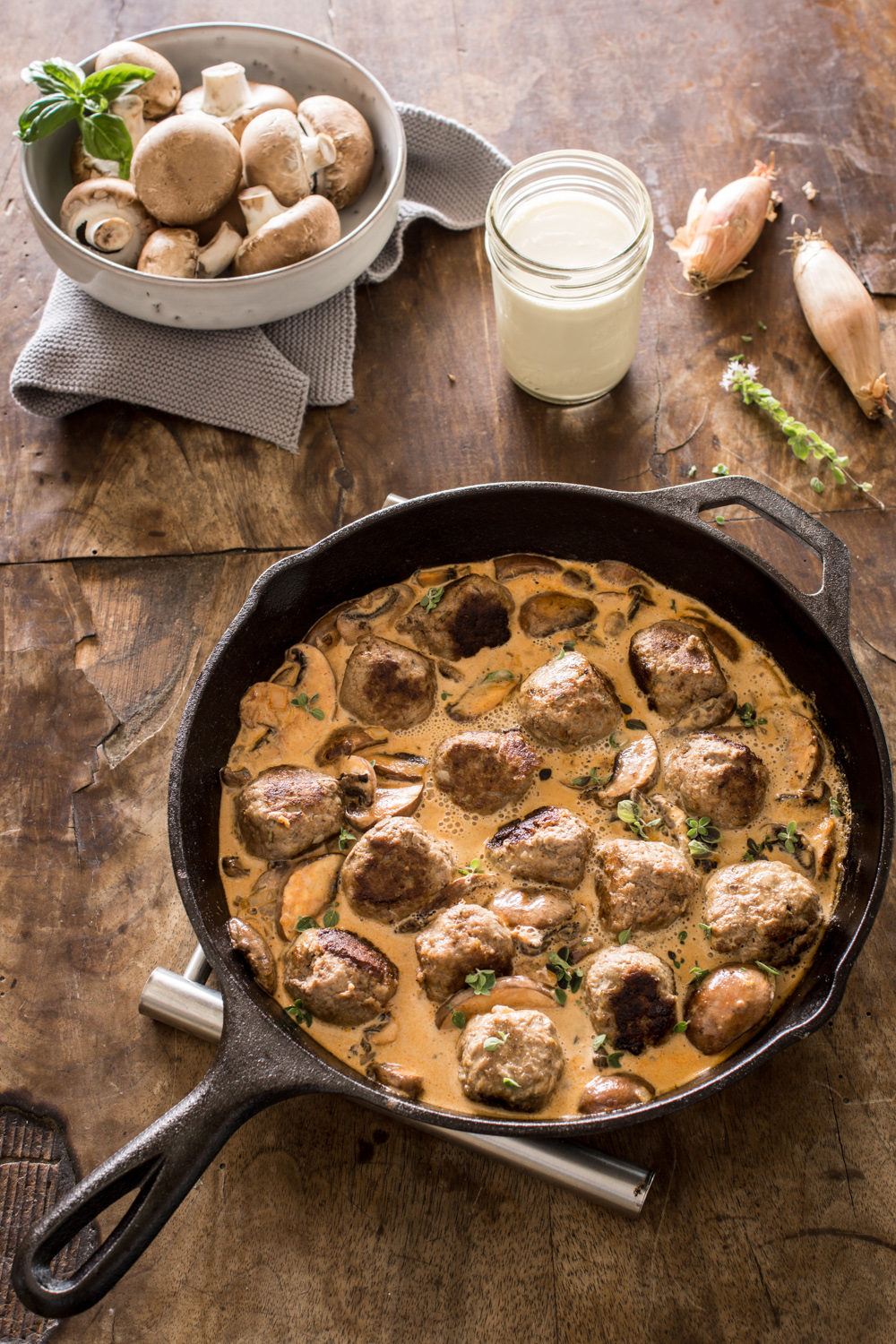 Fleischbällchen in cremiger Champignon Rahmsauce