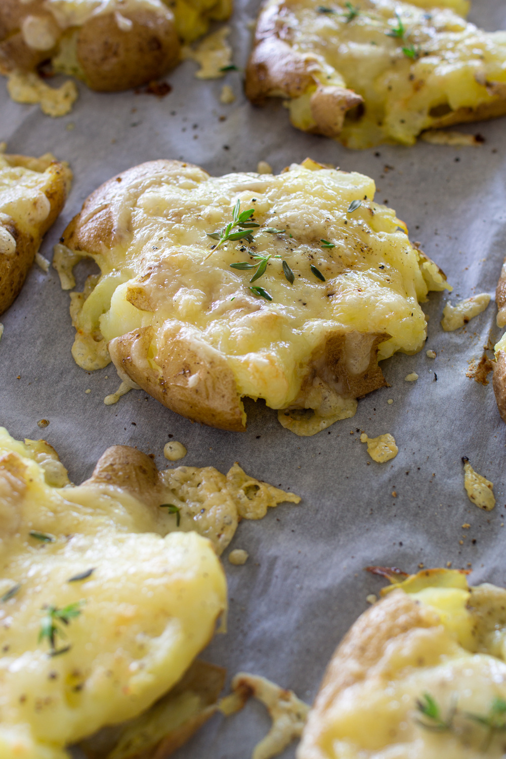 Quetschkartoffeln mit Käse aus dem Ofen