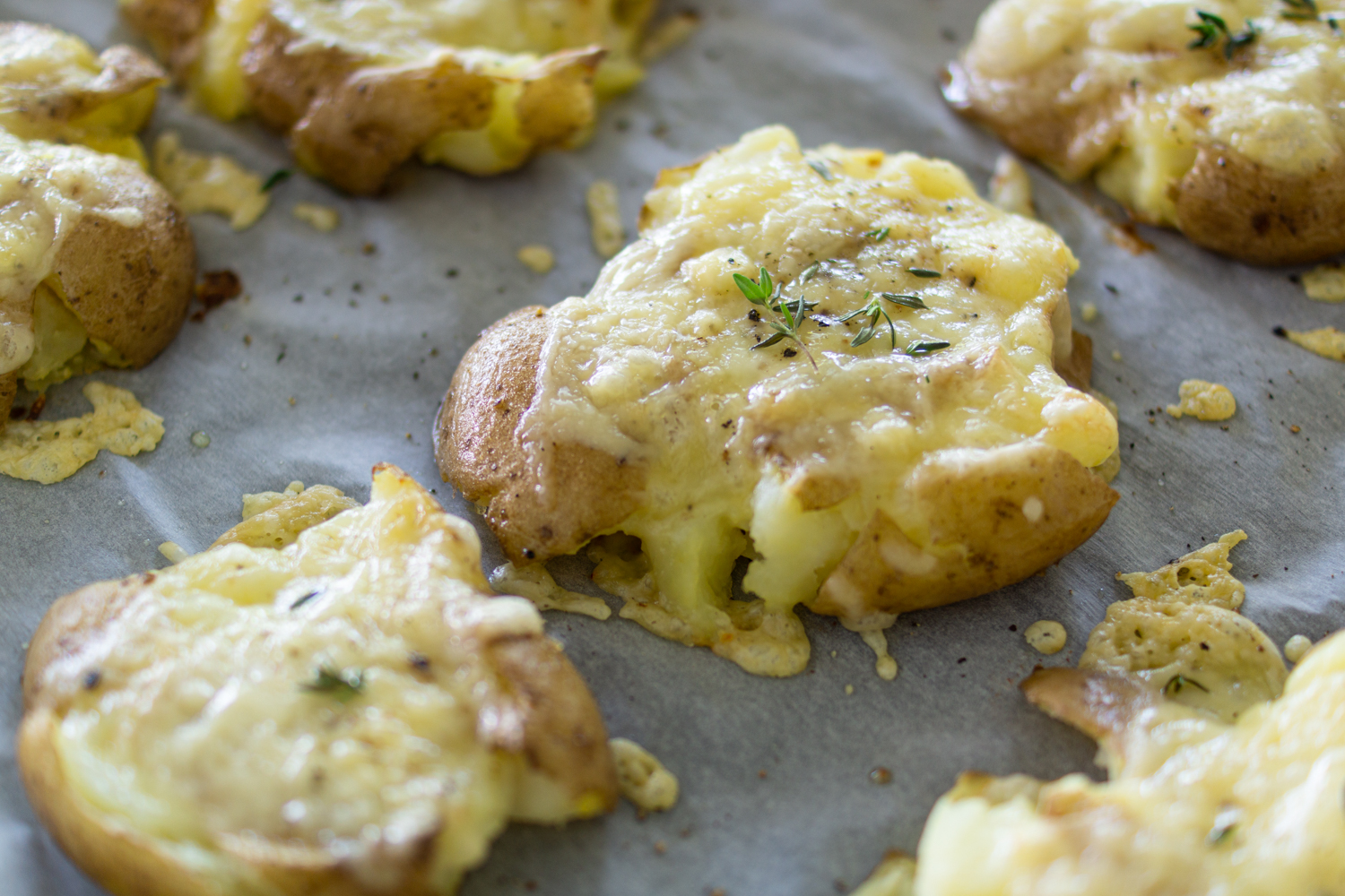 Quetschkartoffeln mit Käse aus dem Backrohr