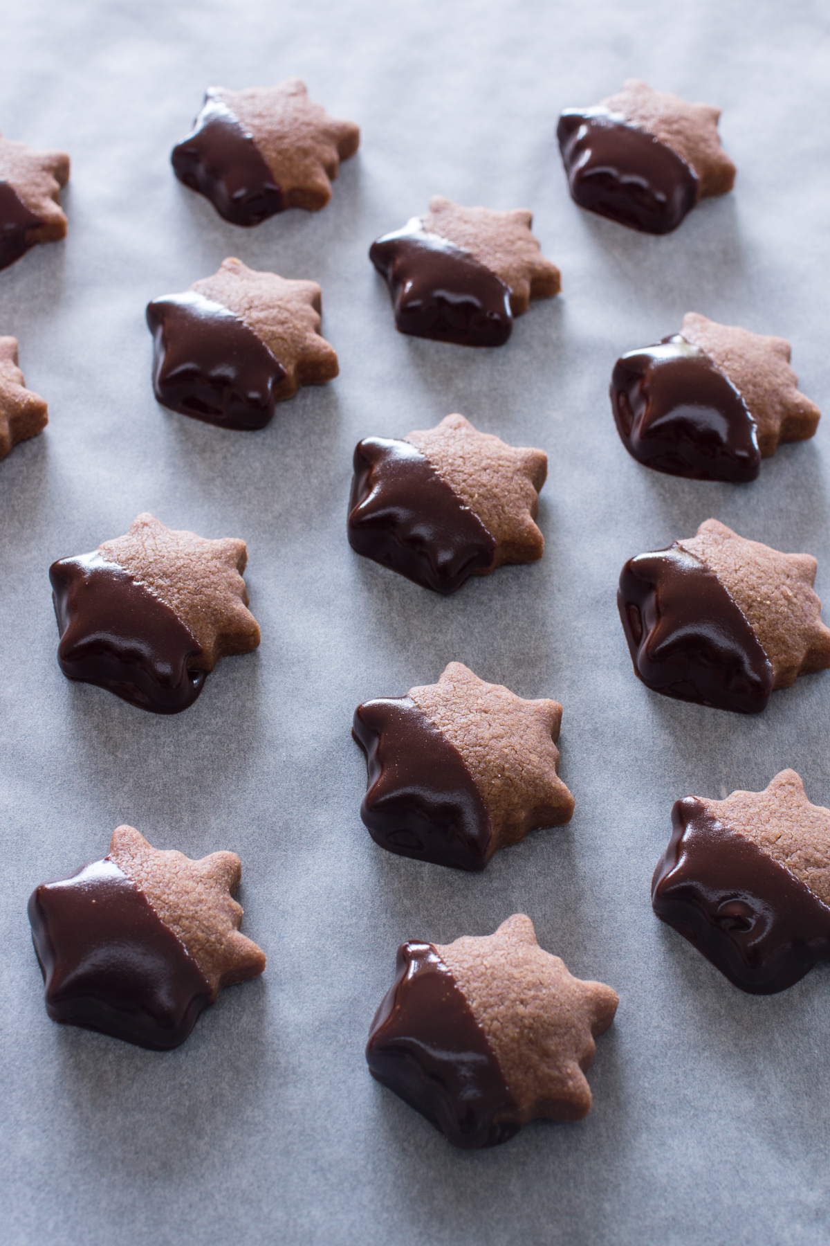 Einfache Weihnachtskekse | Schoko-Sterne aus Mürbteig