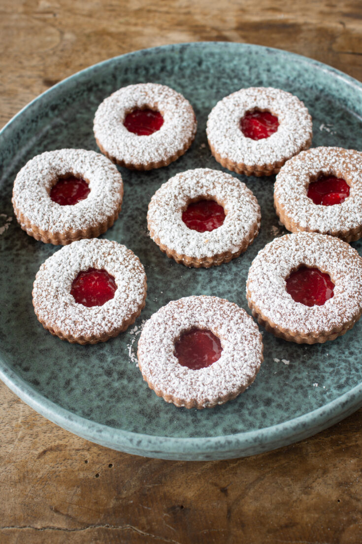 Schoko-Linzer Kekse | Linzer Augen mit Schokomürbteig