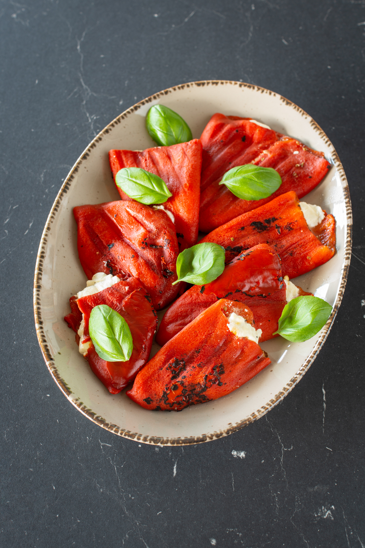 Eingelegte Grillpaprika mit Feta vom Kontaktgrill | Einfache Antipasti Rezepte