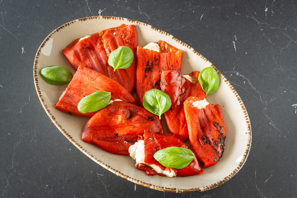 Eingelegte Grillpaprika mit Feta - vom Kontaktgrill - LieberBacken