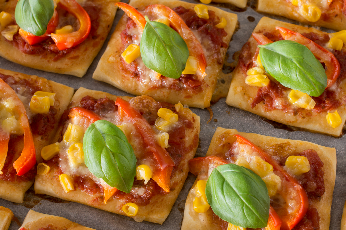 Vegetarische Pizzaecken | Schnelles Fingerfood