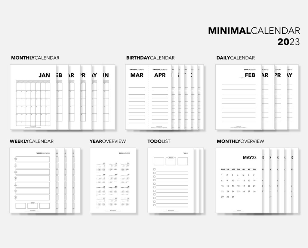 Minimal Calendar 2023 Gratis Download | Free Printables