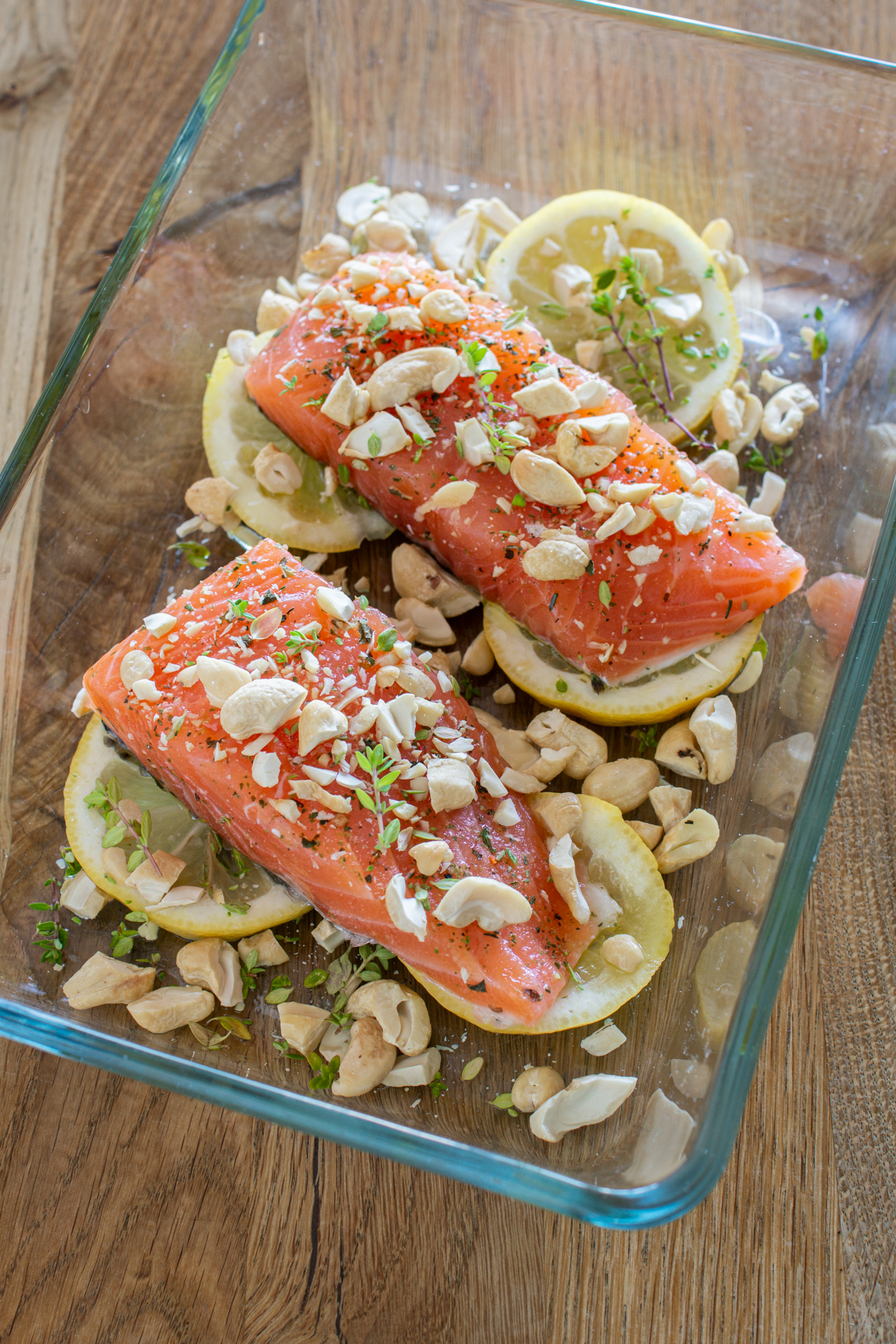 Einfaches Rezept for Ofenlachs mit Cashews