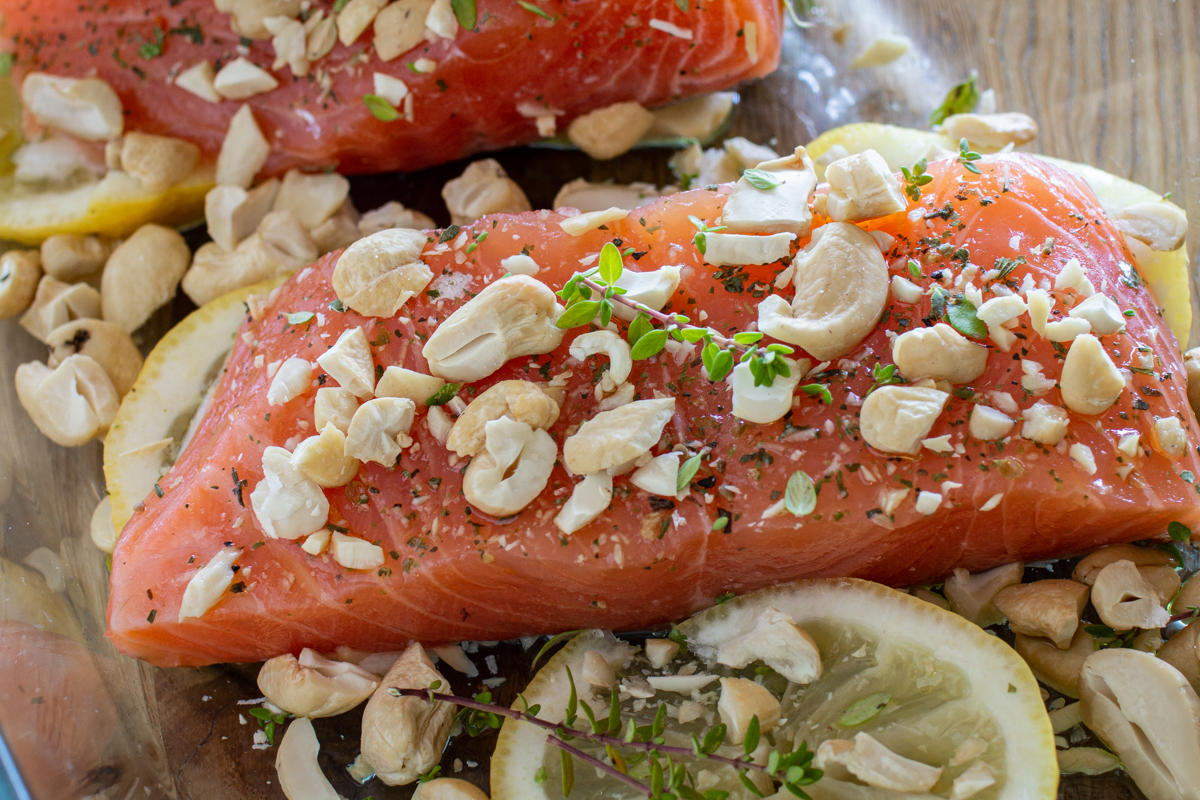 Lachs mit Cashews